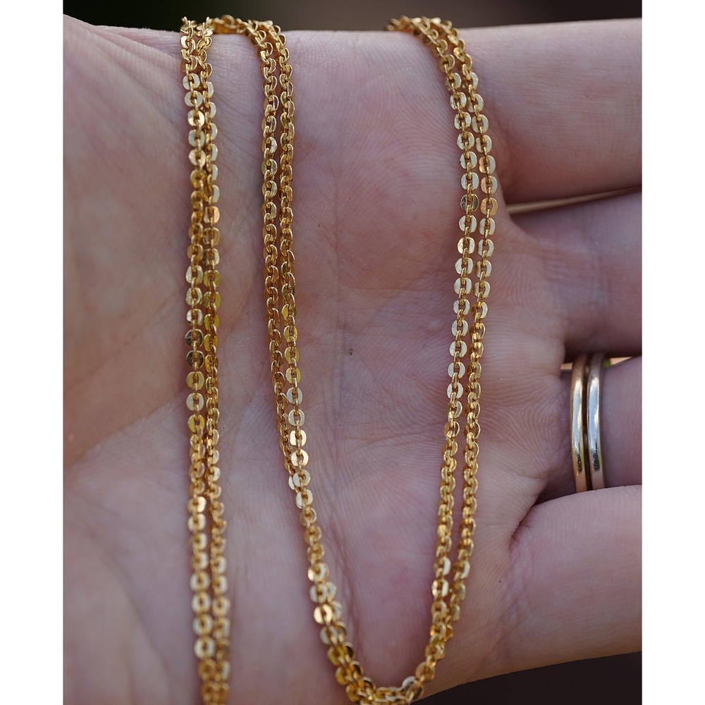 20k Solid Yellow Gold Fine Rolo Belcher Chain Necklace Gold Links - 10.64g